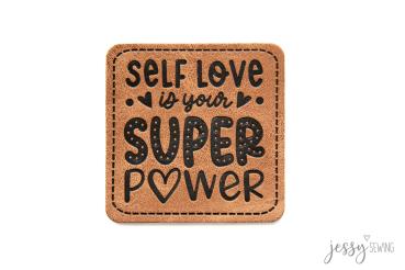 Kunstleder Label Self Love Super Power by Jessy Sewing